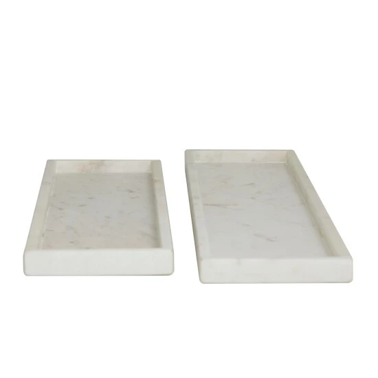 Best Pirce 😉 Studio 350 CosmoLiving By Cosmopolitan Marble Tray With Raised Border (Set Of 2) Black 👏 - Image 3