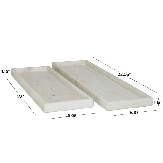 Best Pirce 😉 Studio 350 CosmoLiving By Cosmopolitan Marble Tray With Raised Border (Set Of 2) Black 👏 - Image 5