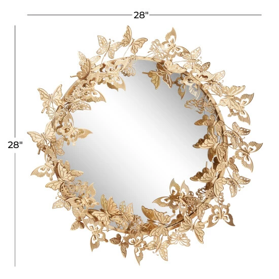 Buy ๐ Studio 350 Gold Metal Glam Wall Mirror 28 X 28 X 5 - 28 X 5 X 28Round ๐ - Image 6