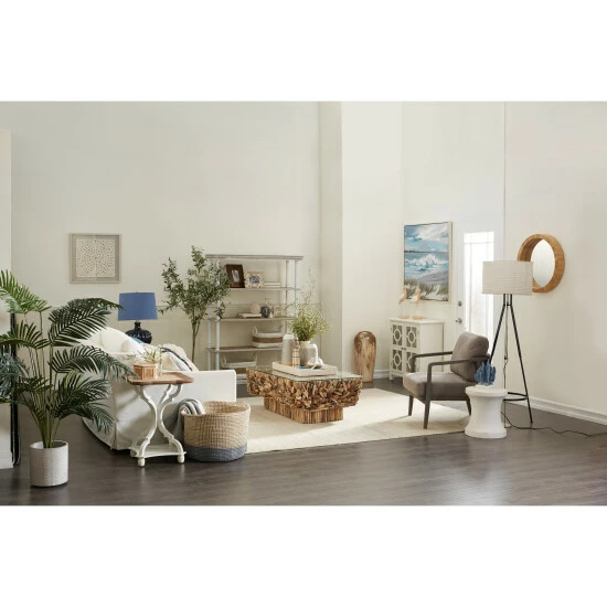 Deals 😀 Studio 350 White Plastic Rattan Coastal Storage Basket (Set Of 3) 🎁 - Image 8