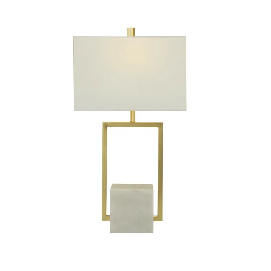Best deal 🌟 Studio 350 White Marble Modern Table Lamp White/gold 👏 - Image 2