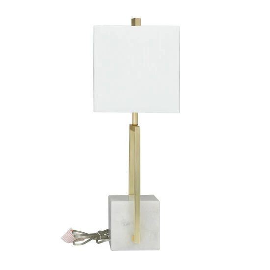 Best deal 🌟 Studio 350 White Marble Modern Table Lamp White/gold 👏 - Image 3