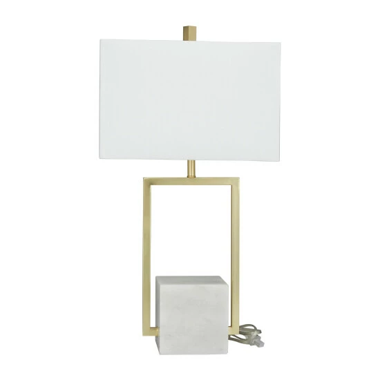 Best deal 🌟 Studio 350 White Marble Modern Table Lamp White/gold 👏 - Image 8