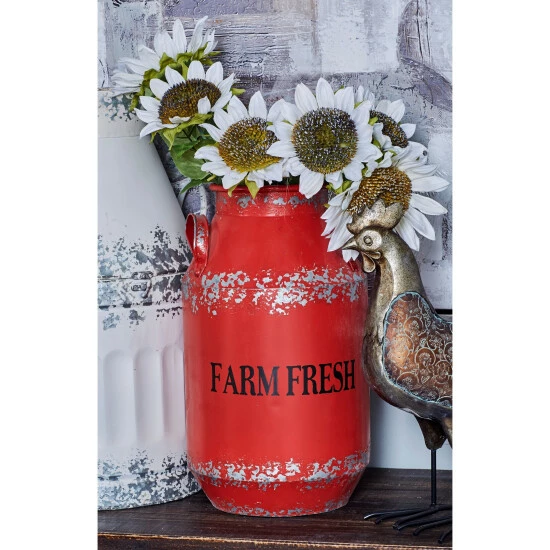 Cheapest ✨ Studio 350 Farm Fresh Red Metal Milk Can Decor (Set Of 2) 😉