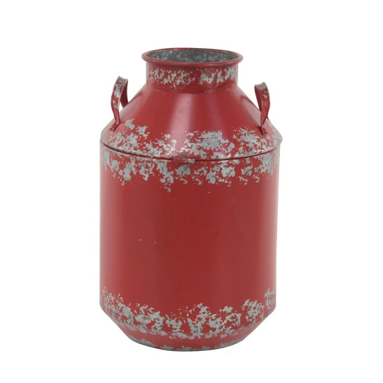 Cheapest ✨ Studio 350 Farm Fresh Red Metal Milk Can Decor (Set Of 2) 😉 - Image 4