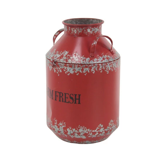 Cheapest ✨ Studio 350 Farm Fresh Red Metal Milk Can Decor (Set Of 2) 😉 - Image 6