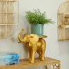 New 🎁 Studio 350 Gold Resin Eclectic Tray Elephant Sculpture - 18 X 22 X 11 ⭐