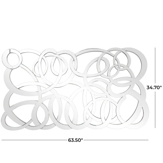 Budget 🥰 Studio 350 Silver Glass Contemporary Wall Mirror - 64 X 1 X 35 ⭐ - Image 4