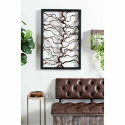 Buy 🧨 Studio 350 Black Wood Rustic Wall Decor Trees And Nature 36 X 24 X 2 👏