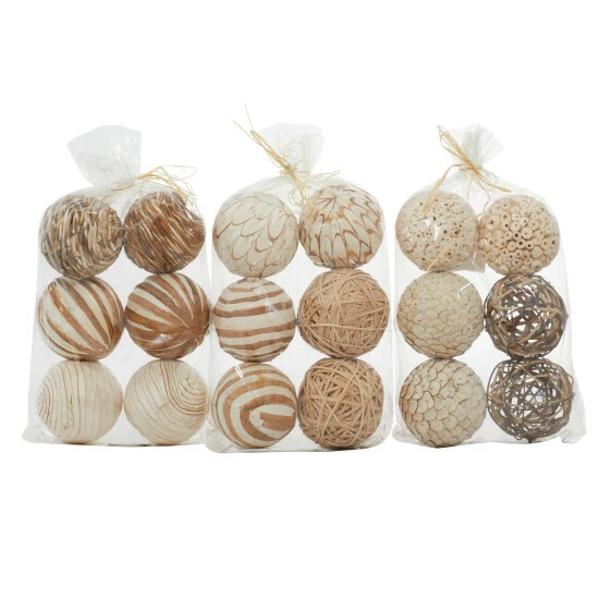Coupon ⭐ Studio 350 White Dried Plant Material Coastal Orbs & Vase Filler (Set Of 3) - 10 X 4 X 14 Round 🤩 - Image 2