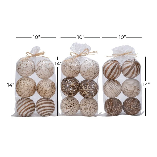 Coupon ⭐ Studio 350 White Dried Plant Material Coastal Orbs & Vase Filler (Set Of 3) - 10 X 4 X 14 Round 🤩 - Image 5