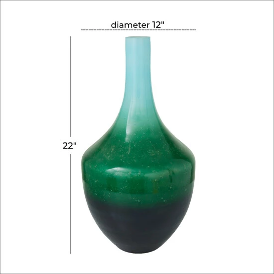Budget 🎁 Studio 350 Green Glass Modern Vase 22 X 12 X 12 😍 - Image 6