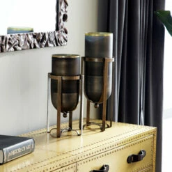 Best reviews of 🔔 Studio 350 Venus Williams Collection Black Glass Modern Vase (Set Of 2) 😉