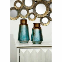 Buy 🥰 Studio 350 Rustic Turquoise/ Bronze Iron Vase (Set Of 2) 🤩