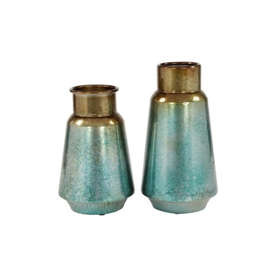 Buy 🥰 Studio 350 Rustic Turquoise/ Bronze Iron Vase (Set Of 2) 🤩 - Image 2