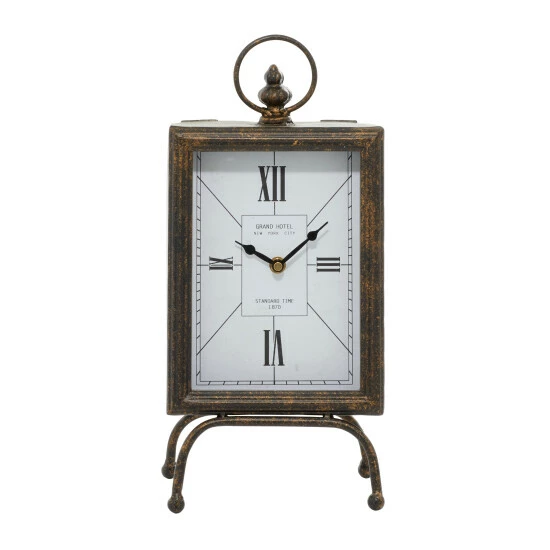 Outlet 👏 Studio 350 Brass Iron Rustic Clock 14 X 8 X 4 - 8 X 4 X 14 👍 - Image 3