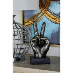 Best deal ⭐ Studio 350 Silver Polystone Traditional Sculpture Hand Signs (Set Of 3) - 6"L X 10"H Dark Silver 😀