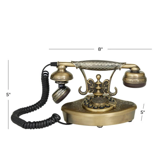 Hot Sale 😀 Studio 350 Gold Metal Vintage Telephone - 8 X 5 X 5 🎁 - Image 5