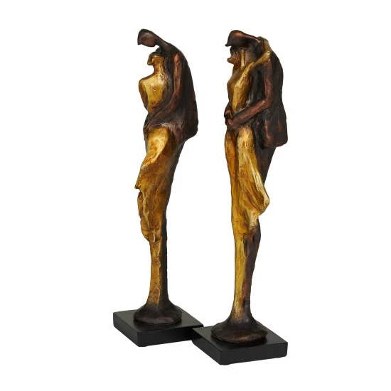 Deals 👍 Studio 350 Bronze Polystone Modern People Sculpture ( Set Of 2) - 4 X 4 X 17 🔔 - Image 3