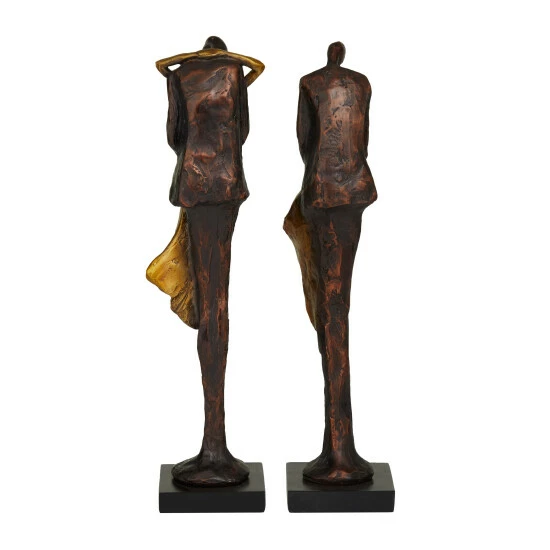 Deals 👍 Studio 350 Bronze Polystone Modern People Sculpture ( Set Of 2) - 4 X 4 X 17 🔔 - Image 7