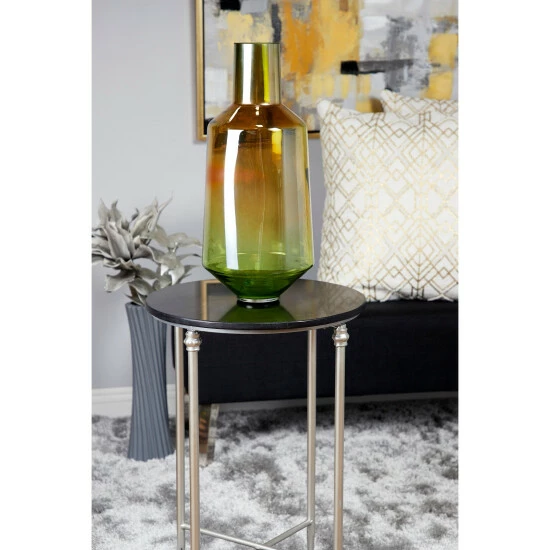 Best reviews of ⭐ Studio 350 Cylindrical Iridescent Yellow And Green Smoked Glass Vase 9" X 20" ⌛ - Image 2