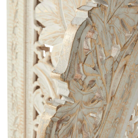 Coupon 😀 Studio 350 White Wood Distressed Eclectic Ornate Room Divider Screen - 60 X 2 X 72 🎉 - Image 4