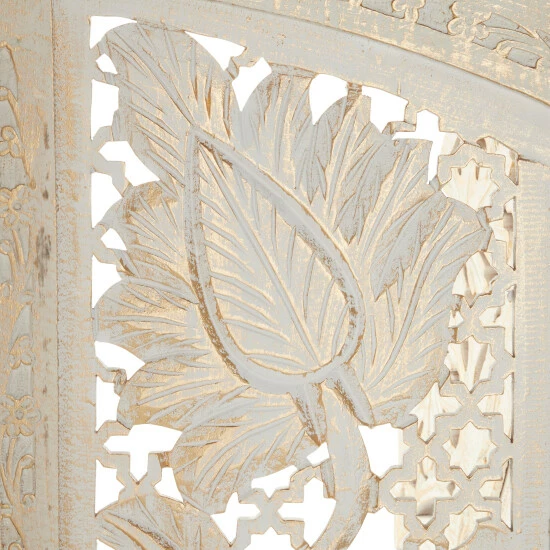 Coupon 😀 Studio 350 White Wood Distressed Eclectic Ornate Room Divider Screen - 60 X 2 X 72 🎉 - Image 5