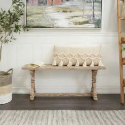 Best reviews of 🔔 Studio 350 Brown Wood Farmhouse Bench 48 X 16 X 32 🥰