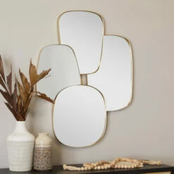 Coupon 🛒 Studio 350 Gold Metal Glam Round Wall Mirror - 30 X 1 X 39 🔔