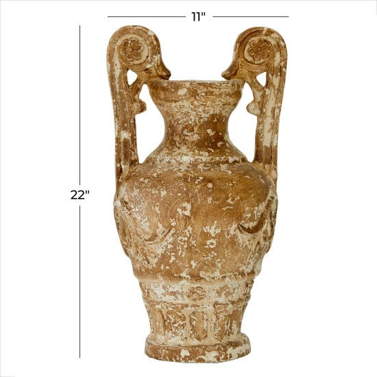 Coupon 🧨 Studio 350 Light Brown Resin Farmhouse Vase 22 X 11 X 11 ❤️ - Image 5