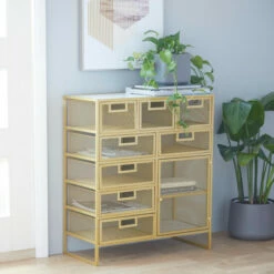 Hot Sale ๐ Studio 350 Gold Contemporary Storage Unit - 28 X 13 X 32 ๐