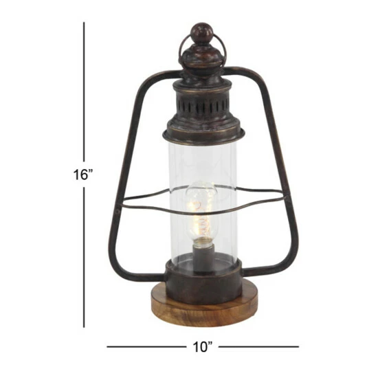 Cheap ✨ Studio 350 Brown Metal Industrial Lantern 16 X 10 X 6 - 10 X 6 X 16 😉 - Image 6