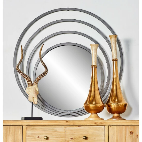 Best reviews of 😉 Studio 350 36-inch Grey Contemporary Iron Concentric Wall Mirror 💯