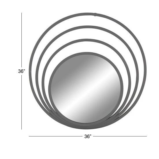 Best reviews of 😉 Studio 350 36-inch Grey Contemporary Iron Concentric Wall Mirror 💯 - Image 5