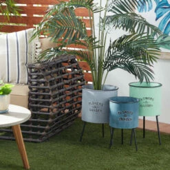 Flash Sale ❤️ Studio 350 Multi Iron Farmhouse Planter (Set Of 3) - 12 X 12 X 20Round 🎉