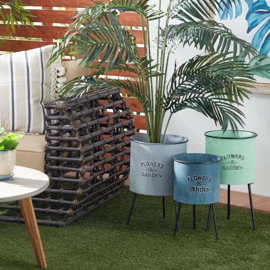 Flash Sale ❤️ Studio 350 Multi Iron Farmhouse Planter (Set Of 3) - 12 X 12 X 20Round 🎉