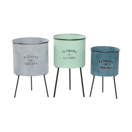 Flash Sale ❤️ Studio 350 Multi Iron Farmhouse Planter (Set Of 3) - 12 X 12 X 20Round 🎉 - Image 3