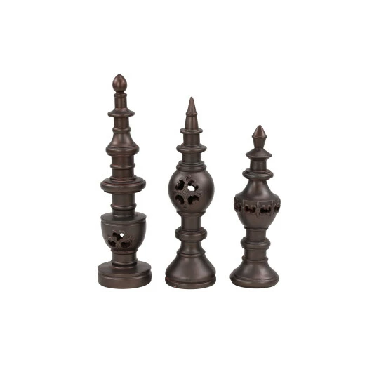 New ❤️ Studio 350 Tall Bronze Decorative Finials Shelf & Table Decor, Set Of 3, 5 X 5 X 16 😉 - Image 2