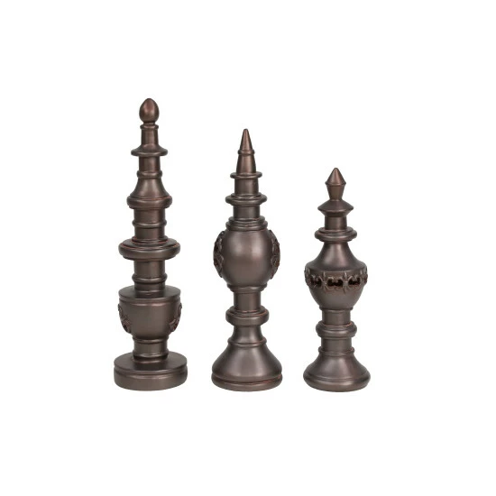 New ❤️ Studio 350 Tall Bronze Decorative Finials Shelf & Table Decor, Set Of 3, 5 X 5 X 16 😉 - Image 4