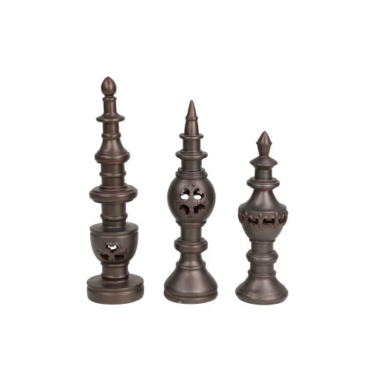 New ❤️ Studio 350 Tall Bronze Decorative Finials Shelf & Table Decor, Set Of 3, 5 X 5 X 16 😉 - Image 5
