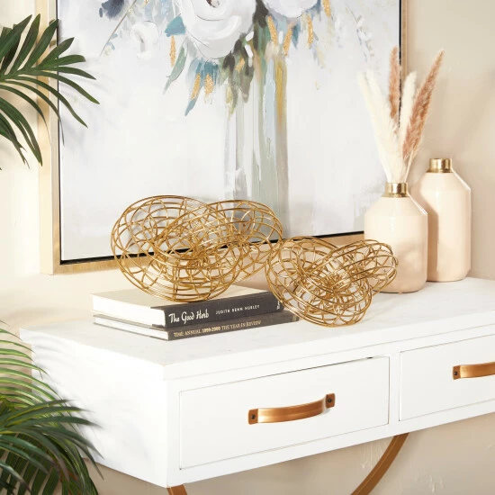 Best Pirce ๐งจ Studio 350 Metal Contemporary Sculpture (Set Of 2) - S/2 12", 10"W Gold ๐