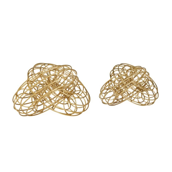 Best Pirce ๐งจ Studio 350 Metal Contemporary Sculpture (Set Of 2) - S/2 12", 10"W Gold ๐ - Image 3