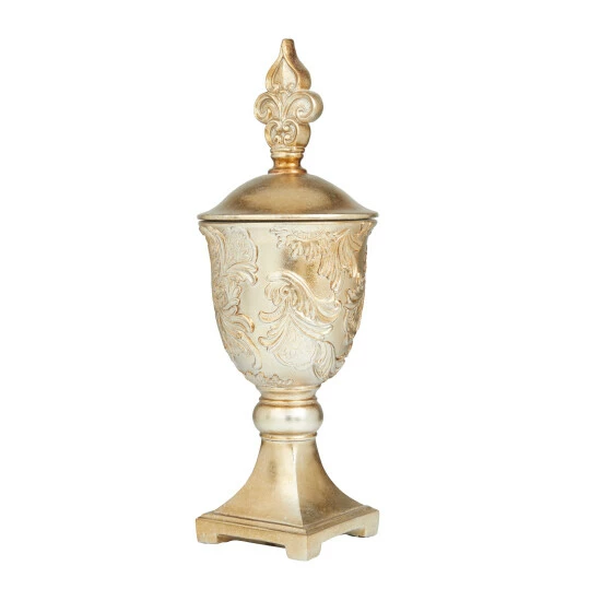 New 🌟 Studio 350 Gold Polystone Traditional Decorative Jar 19 X 7 X 7 - 7 X 7 X 19 😍 - Image 2
