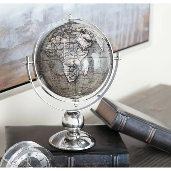 Flash Sale โ Studio 350 Grey Stainless Steel Traditional Globe - 11x8.5 ๐งจ