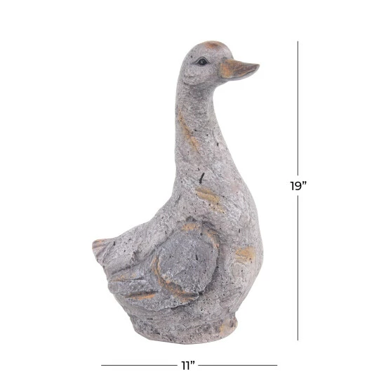 New 👍 Studio 350 Grey Polystone Country Garden Sculpture Duck 19 X 11 X 9 - 11 X 9 X 19 👏 - Image 8