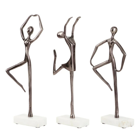 Flash Sale 🛒 Studio 350 Silver Aluminum Modern Sculpture People (Set Of 3) - S/3 18", 17", 16"H 🎉 - Image 3
