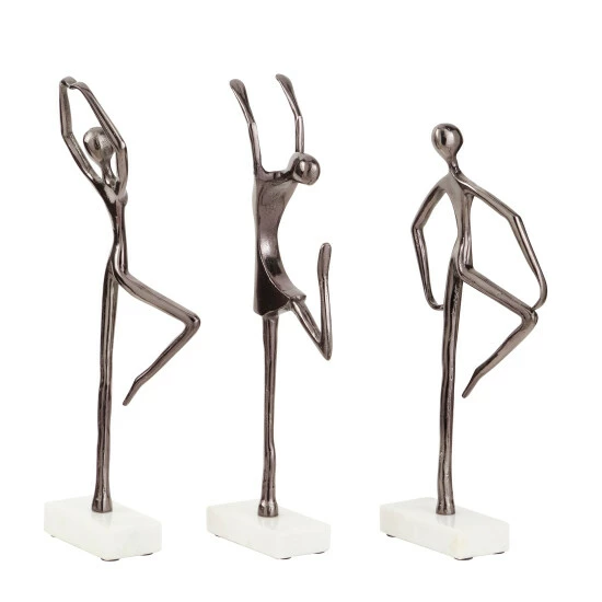 Flash Sale 🛒 Studio 350 Silver Aluminum Modern Sculpture People (Set Of 3) - S/3 18", 17", 16"H 🎉 - Image 5