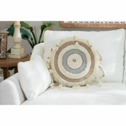 Promo ⭐ Studio 350 Striped Decorative Throw Pillow W/ Braided Tassels 20" 💯