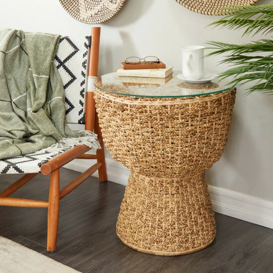 Buy 🥰 Studio 350 Brown Seagrass Bohemian Accent Table - 20 X 20 X 24 ✨