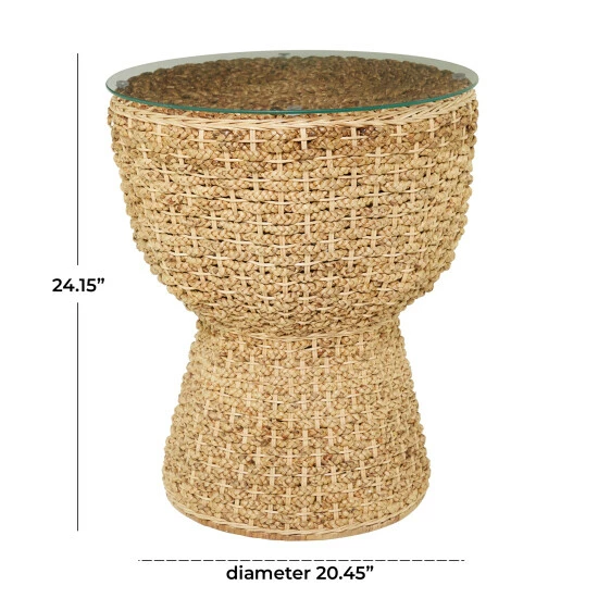 Buy 🥰 Studio 350 Brown Seagrass Bohemian Accent Table - 20 X 20 X 24 ✨ - Image 6